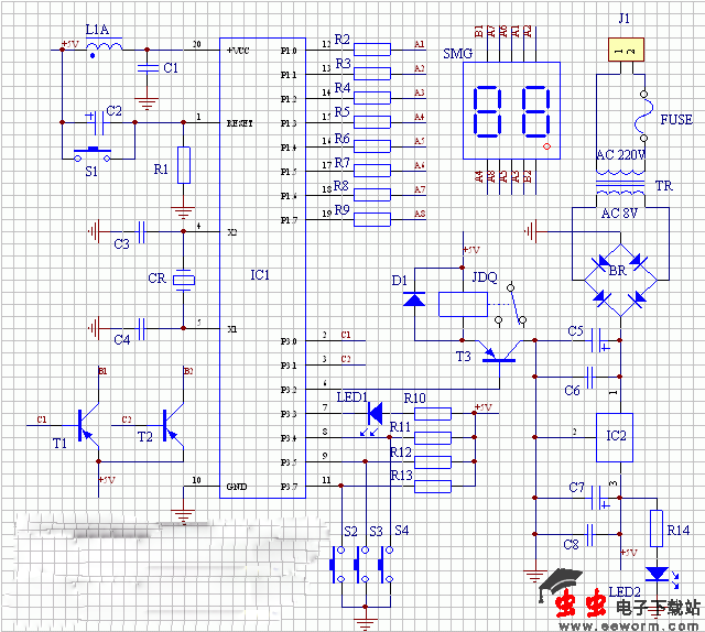 鱼缸充氧定时器电路