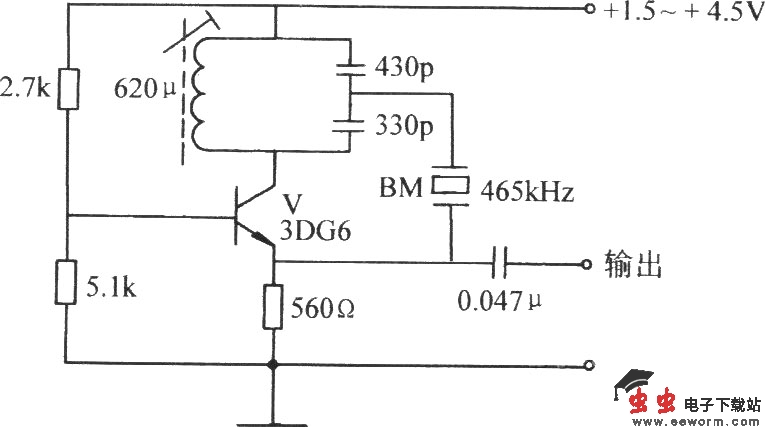 共基极石英控频电容反馈振荡器