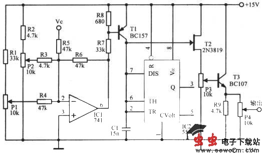0.2～20000Hz压控斜坡信号发生器