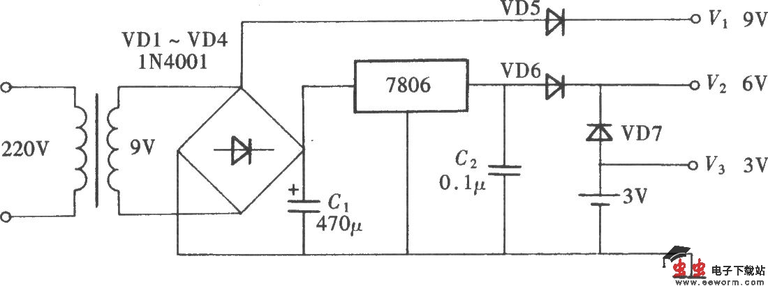 数字式电子钟电路(CD4017、CD4518、CD4511)
