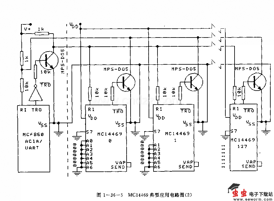 MCl4469(通用)可寻址异步发射或接收电路