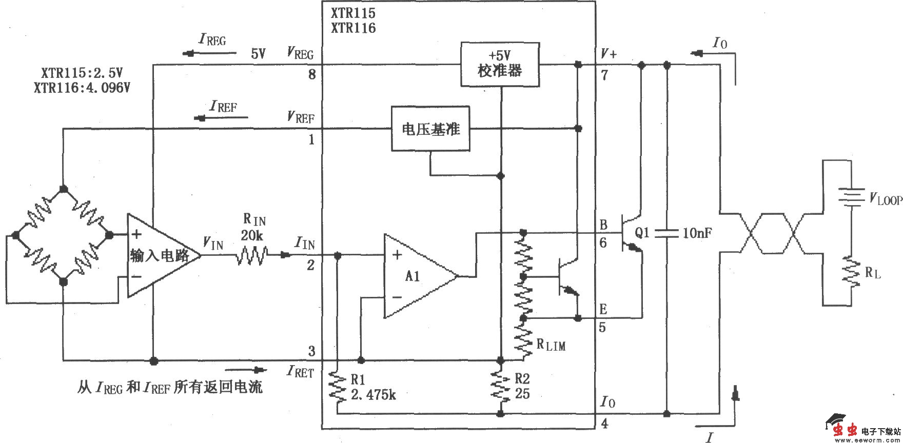 XTR115/116基本连接电路