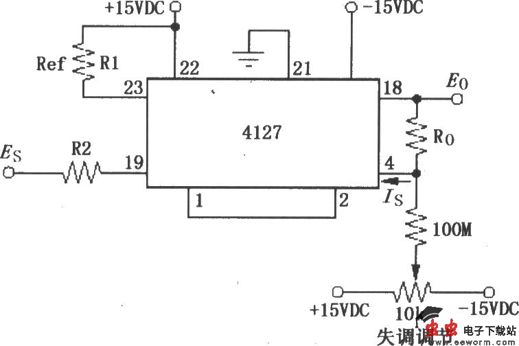 由对数放大器4127构成的反对数电路