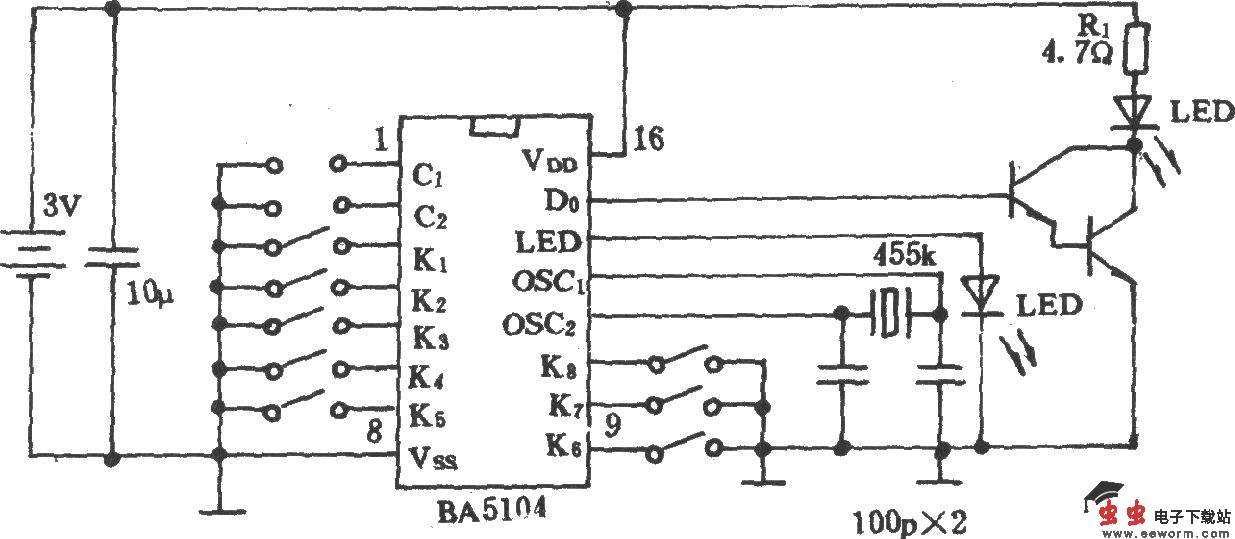 电风扇红外遥控装置