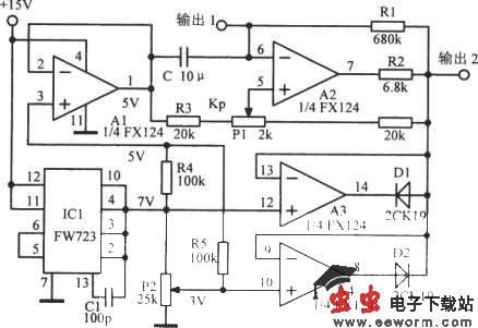 精密钳位超低频三角波振荡器