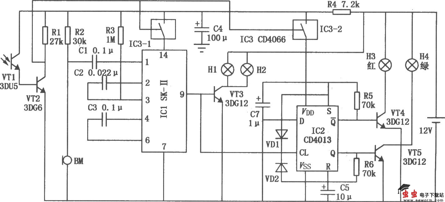 采用声光控制的电子路标