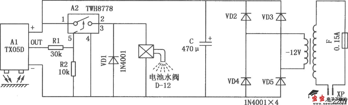 TX05D构成的家用自动水龙头