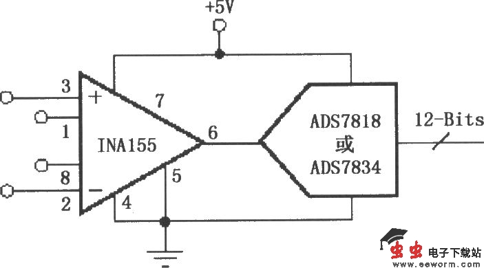 由INA155／156构成的直接驱动电容性输入的高速A／D变换器