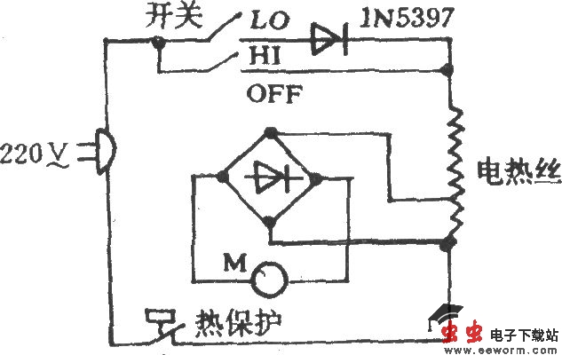 旋风牌RCY100型电吹风