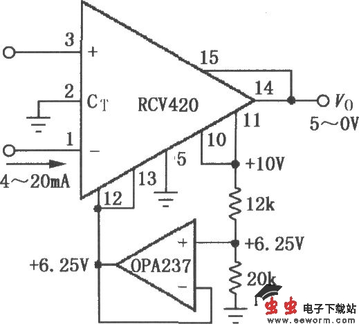 RCV420与TXR105构成完整的4～20mA环路