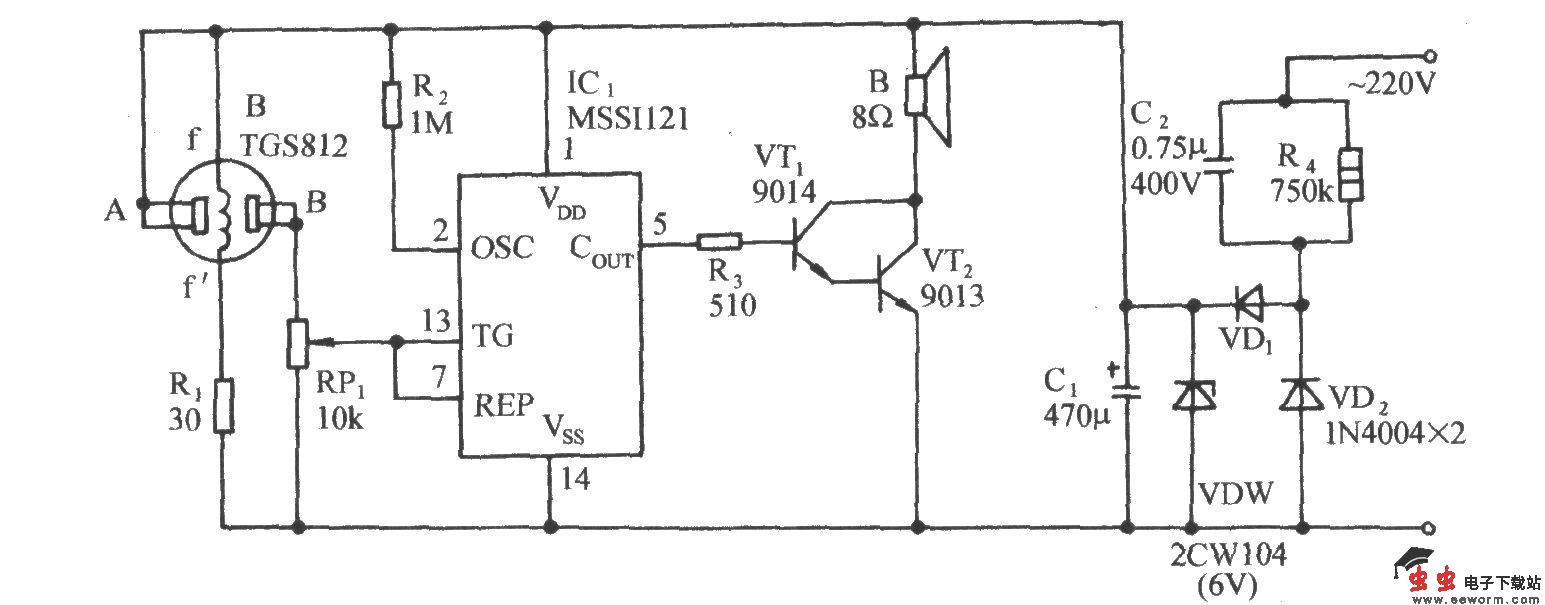 可燃气体泄漏语言报叫电路