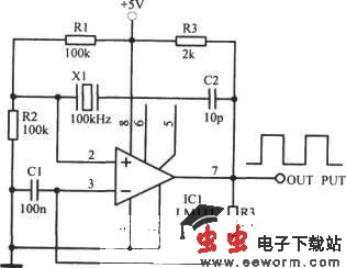 石英晶体矩形波振荡器