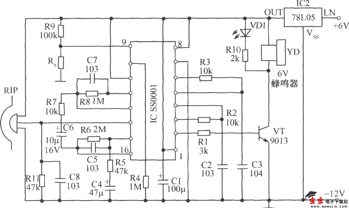 人体红外热释报警器