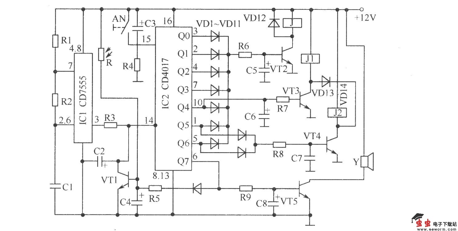 常用集成块制成的油炉控制电路