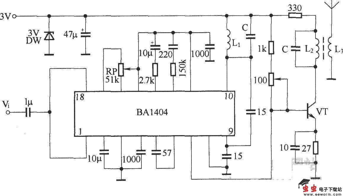 BA1404组成的发射电路