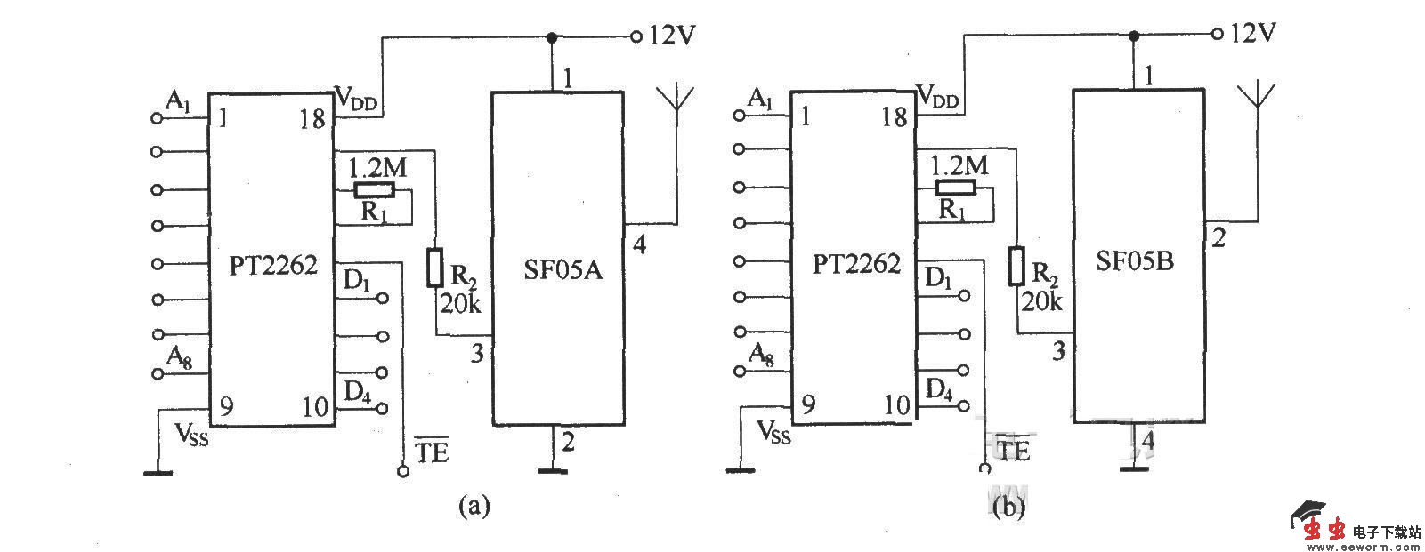SF05A／B组成的发射电路