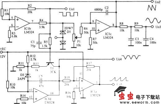 波形良好的多种波形振荡器
