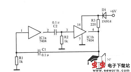 1850Hz数字集成电路振荡器