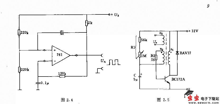 采用运算放大器的晶体振荡器电路