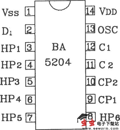 BA5104/5204红外遥控发射、接收集成应用电路图