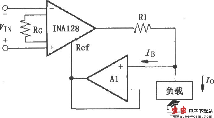 由INA128构成的差分电压-电流变换电路