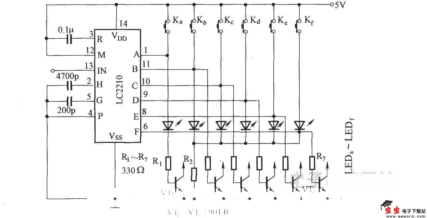 LC2210的输出连接方式
