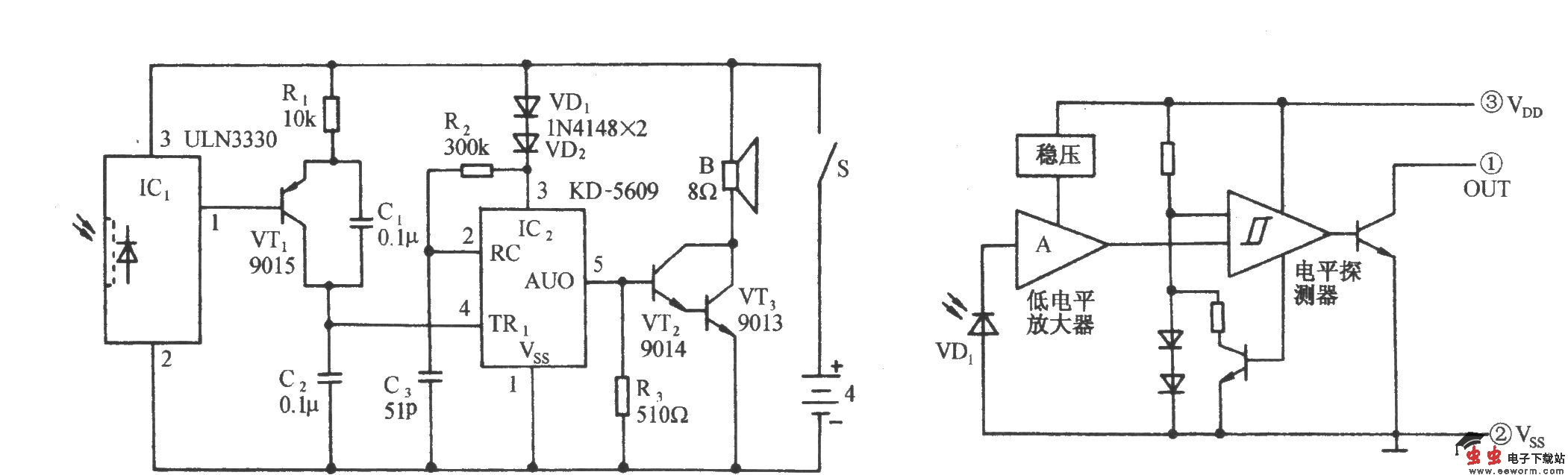 光照不足鸡鸣告戒电路