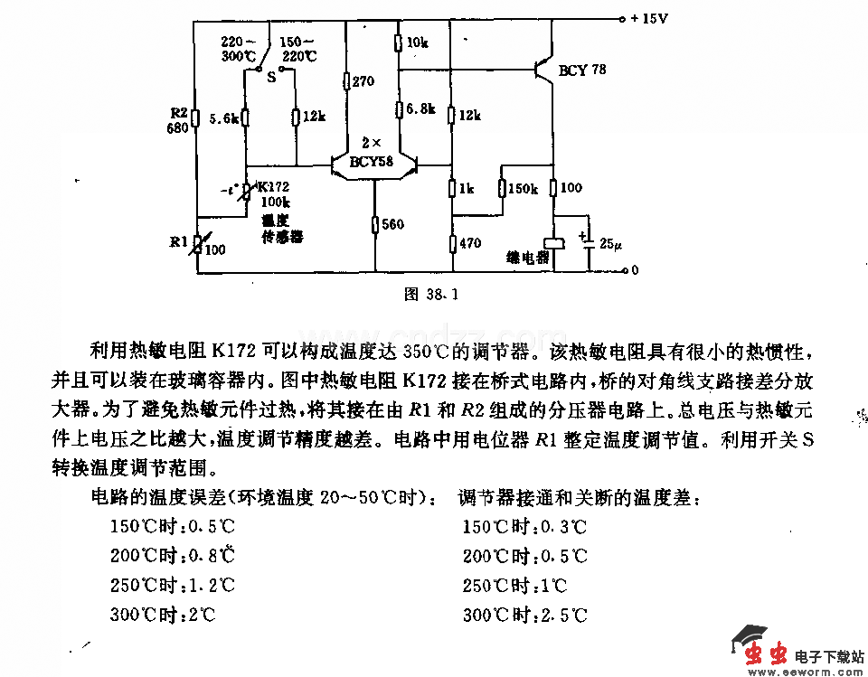 150一300℃的温度调节器电路