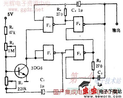与非门组成双音报警线路