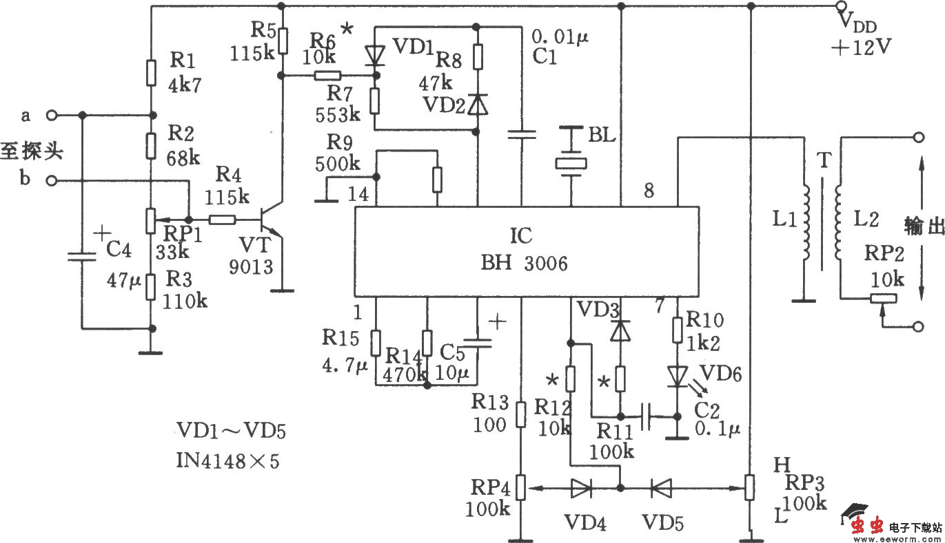 波形发生集成电路BH3006应用电路