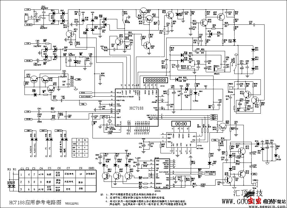 高清晰动画时钟和弦芯片电路