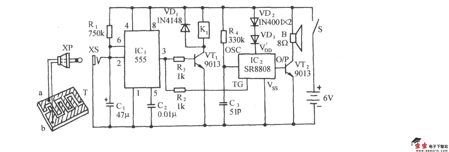 燃气灶安全阀控制及语言告警电路