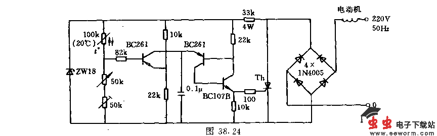 通风电机的温度控制电路