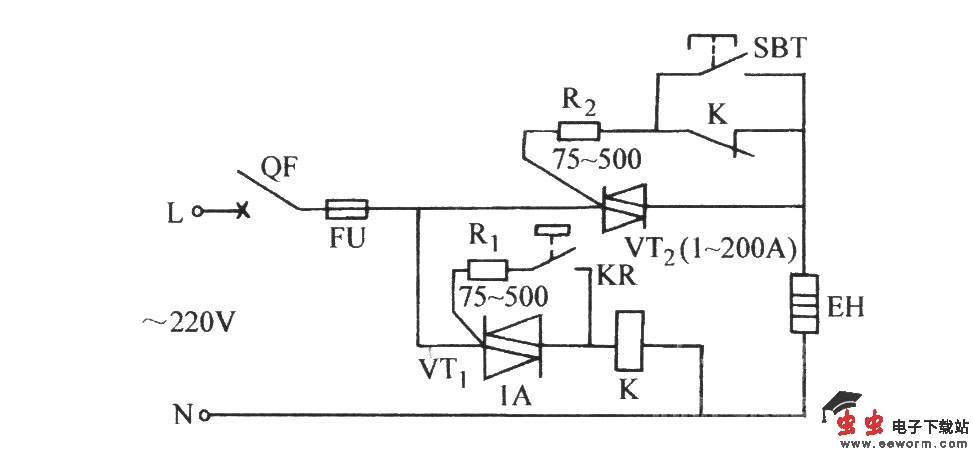 双向晶闸管电接点温控电路