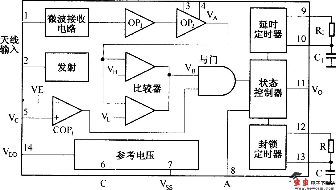 利用RD9481构成了多普勒效应自动开关电路