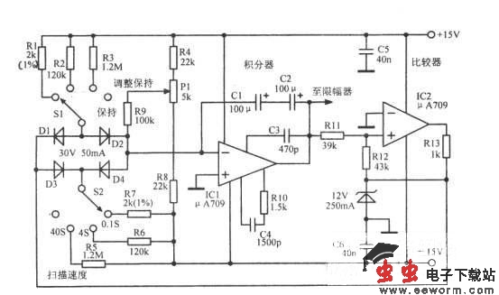 10Hz～100kHz斜坡信号振荡器