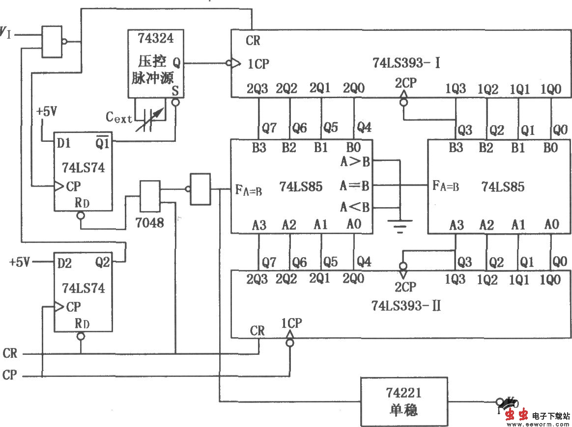 比较器74LS85组成的延时电路(二)