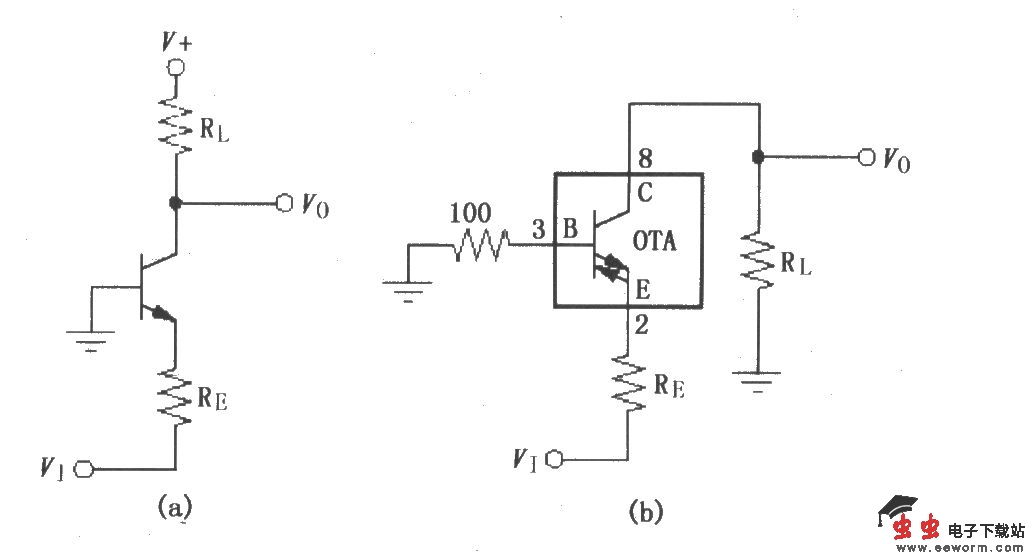宽带跨导型运算放大和缓冲器OPA660的共基极(共-B)放大电路