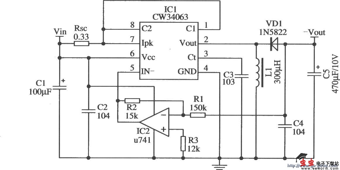 改变输出极性的应用电路(CW34603)
