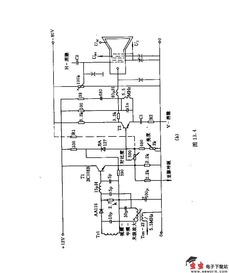 射线负荷补偿用视频放大器电路