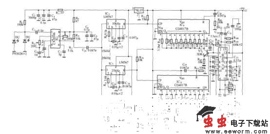 五通道音响设备遥控电路
