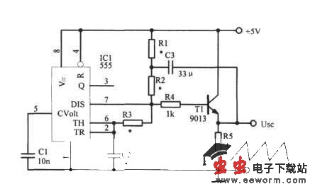 使用555时基电路组成的锯齿波振荡器
