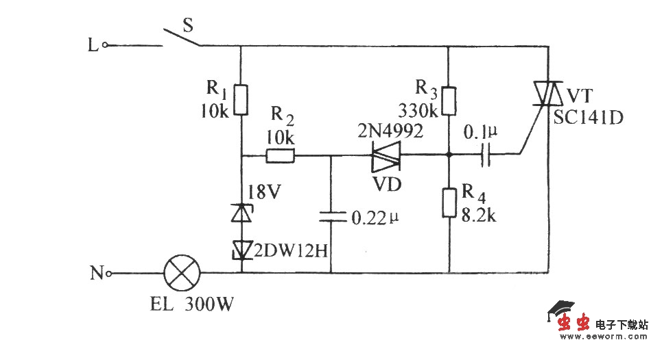 双向晶闸管延长白炽灯使用寿命电路