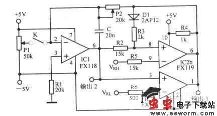 能精确调整幅度的三角波振荡器