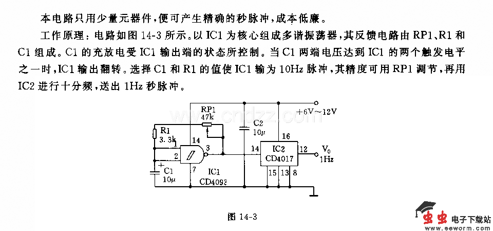 简易的秒脉冲发生器电路