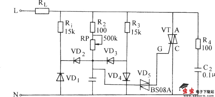 双向晶闸管控制感性负载电路
