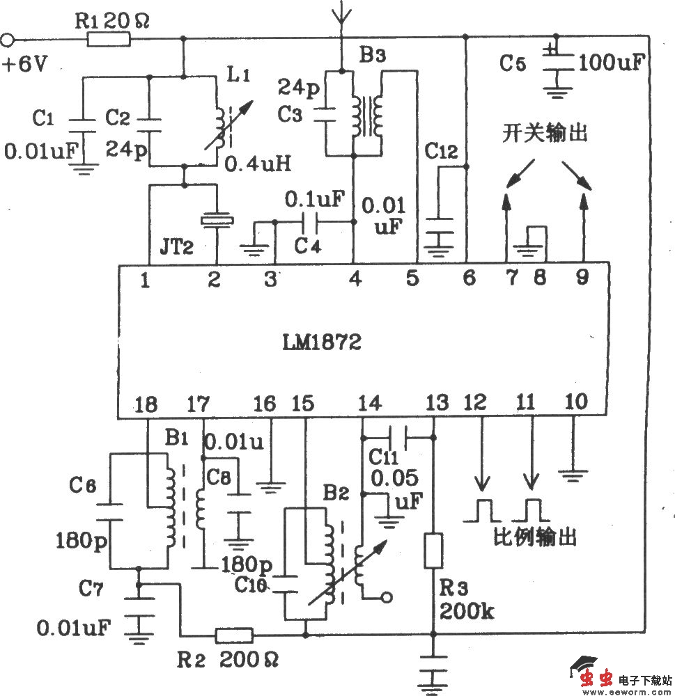 由LM1871/1872构成典型遥控发射、接收电路图