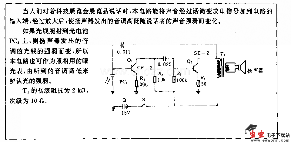 可听的曝光表电路