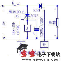 单向可控硅简易触摸开关电路