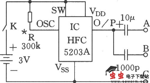 HFC5203A构成的语音信号发生器